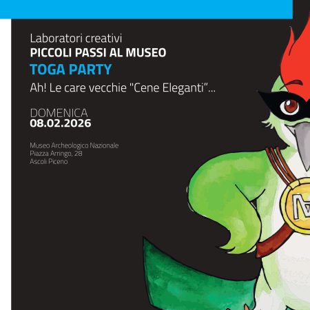locandina dell'evento con i dettagli (titolo, orario, ecc) e sulla destra disegno di un picchio in stile cartoon